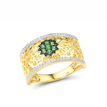 14KYWB Ring Diamond,Green Garnet (R315854GNG14KYWB) - US 6