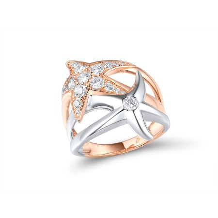 Sterling Silver w/ Ionic Rose Plating Ring White Cubic Zirconia (R315931WCZSQ925) - US 6