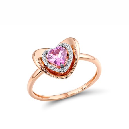 14KRWB Ring Diamond,Pink Sapphire (R315933PIS14KRWB) - US 7