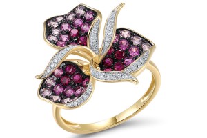 10KYWB Ring Created Pink Sapphire,Created Ruby,Diamond (R315991CPR10KYWB) - US 6