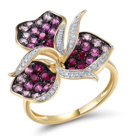 10KYWB Ring Created Pink Sapphire,Created Ruby,Diamond (R315991CPR10KYWB) - US 6
