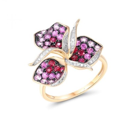 14KYWB Ring Diamond,Pink Sapphire,Ruby (R315991PRU14KYWB)