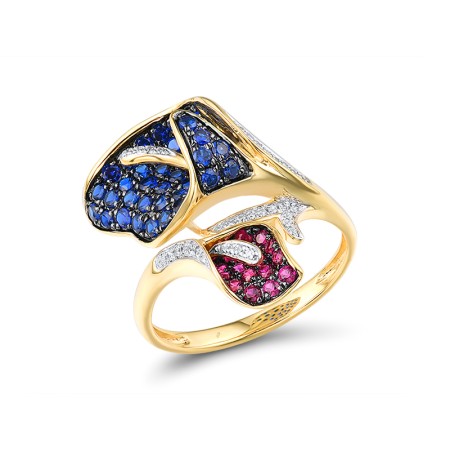 14KYWB Ring Blue Sapphire,Diamond,Ruby (R315992RUS14KYWB) - US 6