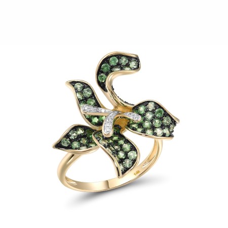 14KYWB Ring Diamond,Green Garnet (R315993GNG14KYWB)