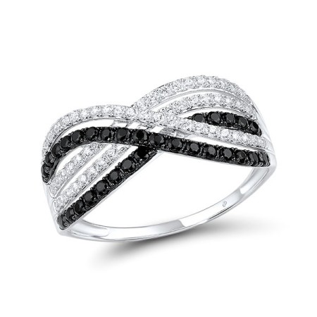 9KWB Ring Black spinel,White Cubic Zirconia (R316040BSNZ9KWB) - US 6