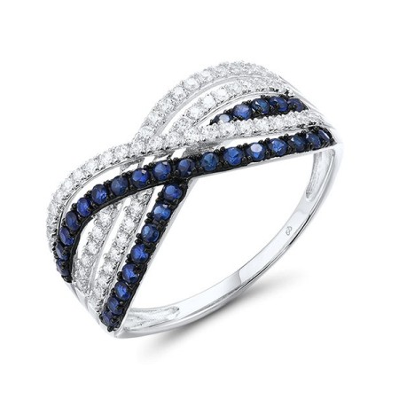 9KWB Ring Created Sapphire,White Cubic Zirconia (R316040CRSZ9KWB) - US 6