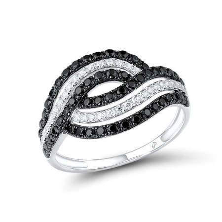 9KWB Ring Black spinel,White Cubic Zirconia (R316045BSNZ9KWB) - US 6