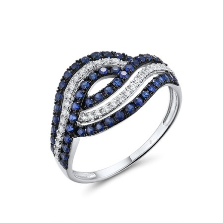 9KWB Ring Created Sapphire,White Cubic Zirconia (R316045CRSZ9KWB) - US 6