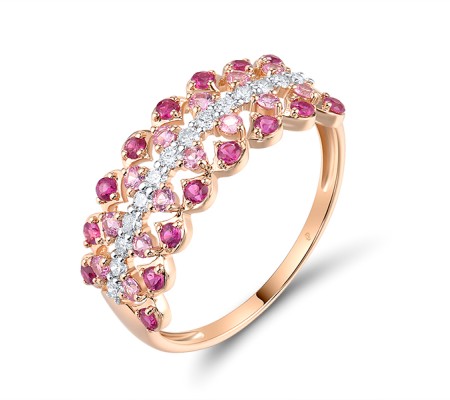 14KRW Ring Diamond,Pink Sapphire,Ruby (R316111PRU14KRW)