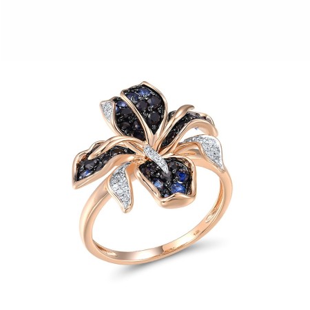 14KRWB Ring Blue Sapphire,Diamond (R316174SAP14KRWB) - US 8