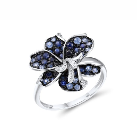 14KWB Ring Blue Sapphire,Diamond (R316175SAP114KWB) - US 7
