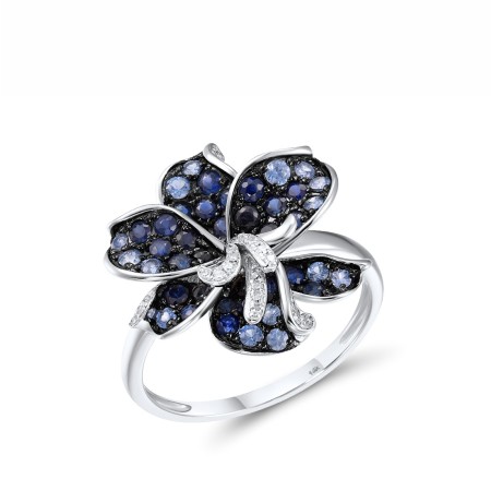 14KWB Ring Blue Sapphire,Diamond (R316175SAP114KWB) - US 7