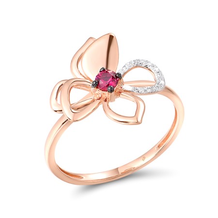 14KRWB Ring Diamond,Ruby (R316195RUY14KRWB) - US 6