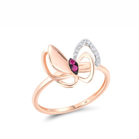 14KRWB Ring Diamond,Ruby (R316196RUY14KRWB) - US 7.5