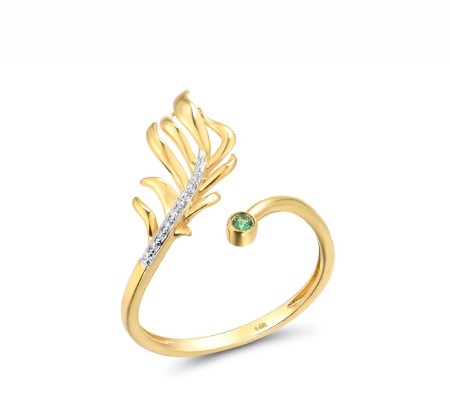 14KYW Ring Diamond,Emerald (R316208EMR14KYW) - US 6