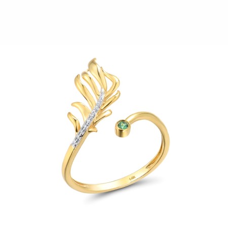 14KYW Ring Diamond,Emerald (R316208EMR14KYW) - US 6