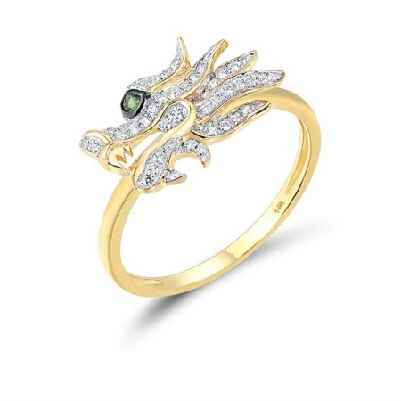 14KYWB Ring Diamond,Green Garnet (R316392GNG14KYWB) - US 7