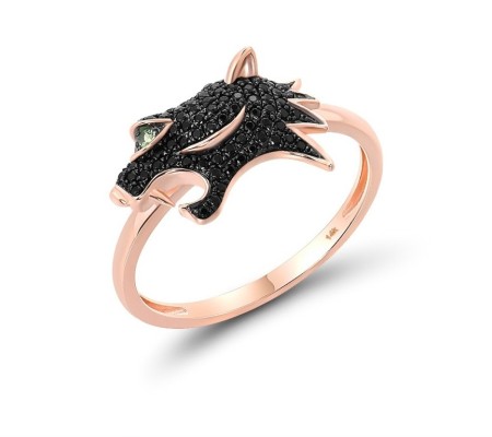 14KRB Ring Black Diamond,Green Garnet (R316394BDG14KRB) - US 6