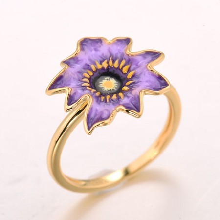 Sterling Silver w/ Yellow Plating Ring Enamel (R316401ENA1SY925) - US 6
