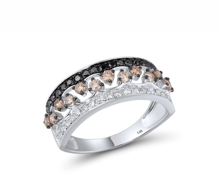 14KWB Ring Black Diamond,Brown Diamond,Diamond (R316512BBWD14KWB)
