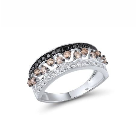 14KWB Ring Black Diamond,Brown Diamond,Diamond (R316512BBWD14KWB)
