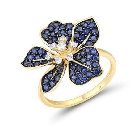 9KYWB Ring Created Sapphire,White Topaz (R316540CWT9KYWB) - US 8