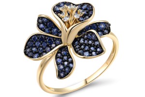 10KYB Ring Created Sapphire,White Topaz (R316541CWT10KYB) - US 7