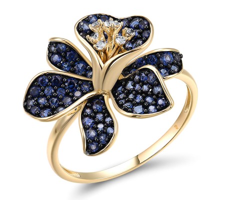 10KYB Ring Created Sapphire,White Topaz (R316541CWT10KYB) - US 7