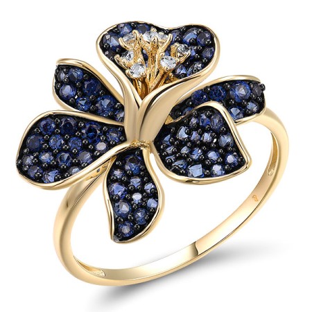 10KYB Ring Created Sapphire,White Topaz (R316541CWT10KYB) - US 7