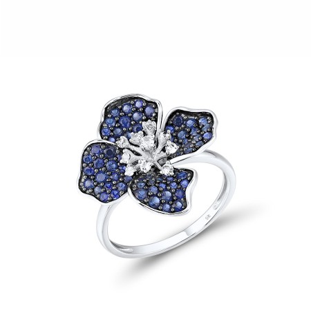 9KWB Ring Created Sapphire,White Topaz (R316542CWT9KWB) - US 6