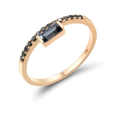 14KR Ring Black Diamond,London Blue Topaz (R316546BLDB14KR) - US 6