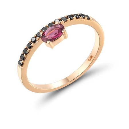 14KR Ring Black Diamond,Rhodolite Garnet (R316548RBD14KR) - US 6