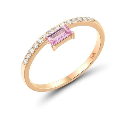 14KR Ring Diamond,Pink Sapphire (R316550PIS14KR) - US 7