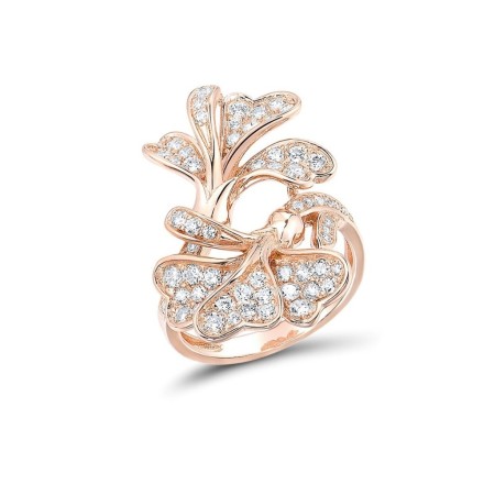 Sterling Silver w/ Rose Plating Ring White Cubic Zirconia (R316599WCZSR925) - US 6