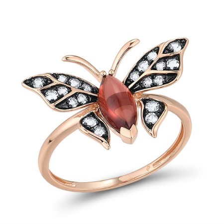 14KRB Ring Garnet,White Topaz (R316687GWT14KRB) - US 6