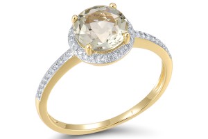 10KYW Ring Diamond,Prasiolite (Green Amethyst) (R316818GAM10KYW) - US 6