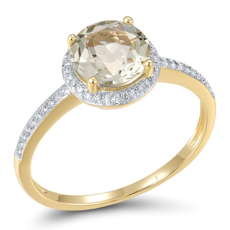 10KYW Ring Diamond,Prasiolite (Green Amethyst) (R316818GAM10KYW) - US 6