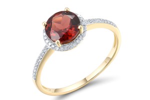 10KYW Ring Diamond,Garnet (R316818GAN10KYW) - US 7