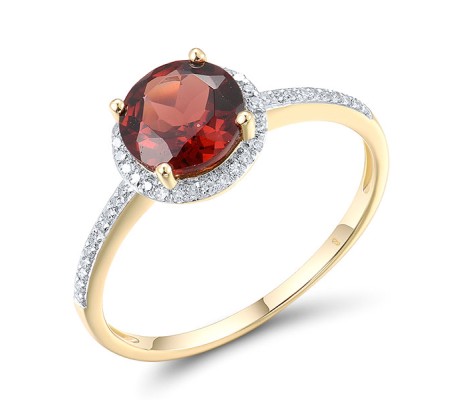 10KYW Ring Diamond,Garnet (R316818GAN10KYW) - US 7