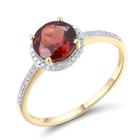 10KYW Ring Diamond,Garnet (R316818GAN10KYW) - US 7