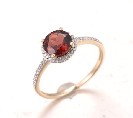 14KYW Ring Diamond,Garnet (R316818GAN14KYW) - US 7