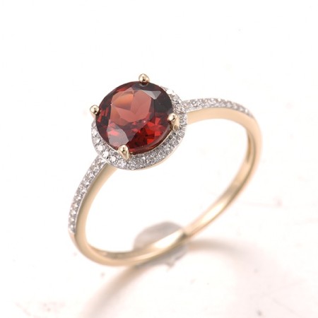 14KYW Ring Diamond,Garnet (R316818GAN14KYW) - US 7
