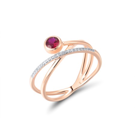 14KRW Ring Diamond,Ruby (R316905RUY14KRW) - US 7