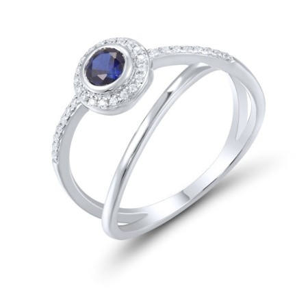 14KW Ring Blue Sapphire,Diamond (R316906SAP14KW) - US 6