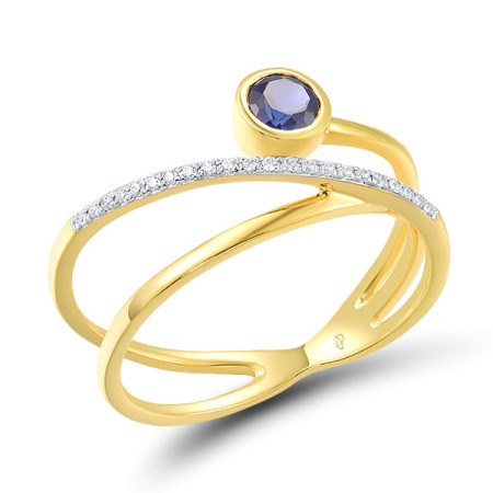 14KYW Ring Blue Sapphire,Diamond (R316907SAP14KYW)