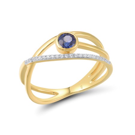 14KYW Ring Blue Sapphire,Diamond (R316909SAP14KYW)