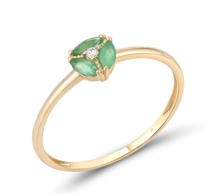 14KY Ring Diamond,Emerald (R316937EMR14KY) - US 7