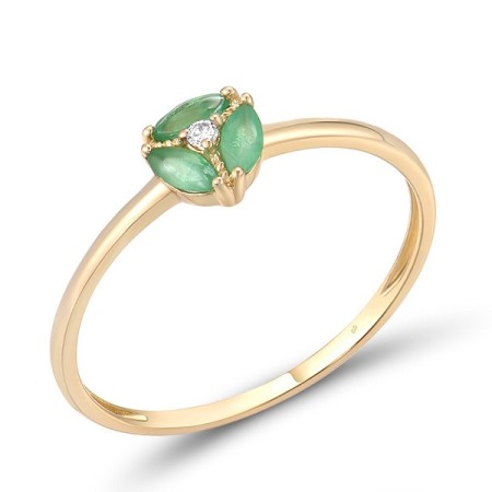 14KY Ring Diamond,Emerald (R316937EMR14KY) - US 7