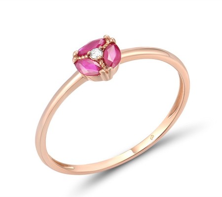 14KR Ring Diamond,Ruby (R316937RUY14KR) - US 7