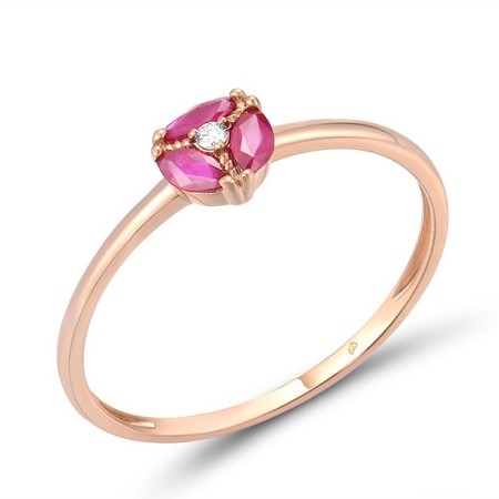 14KR Ring Diamond,Ruby (R316937RUY14KR) - US 7